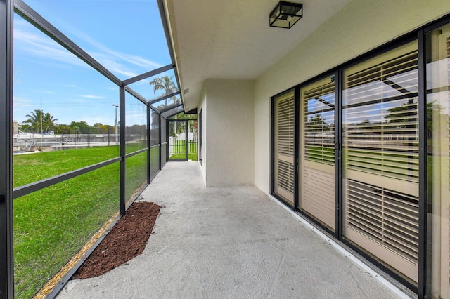 view of unfurnished sunroom