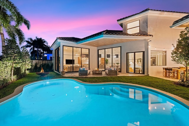 2578 Players Ct, Wellington, FL 33414 - view of swimming pool with a yard and a patio