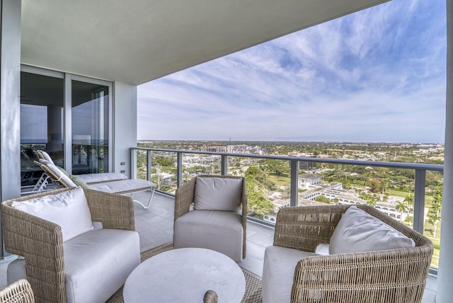 balcony featuring an outdoor living space