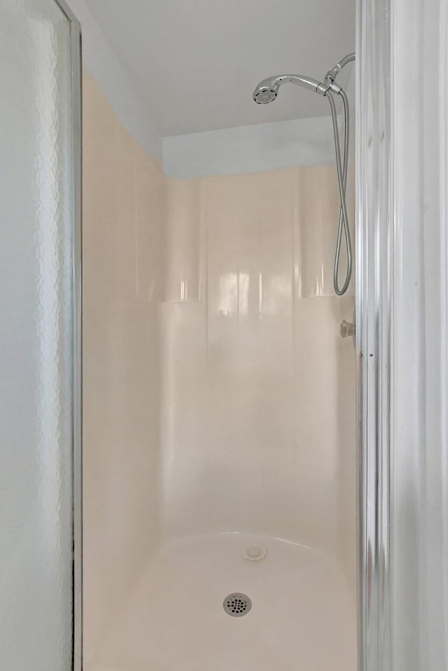 bathroom with a stall shower