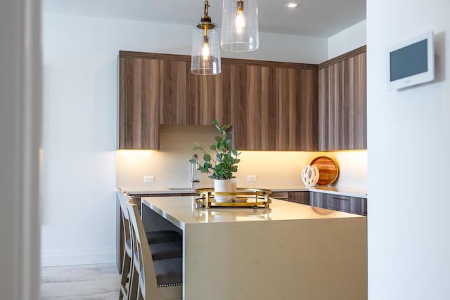 kitchen with pendant lighting