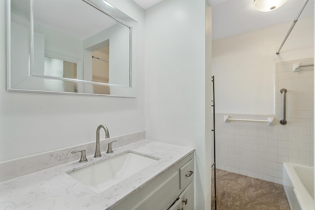 148 Yacht Club Dr Unit 12, North Palm Beach, FL 33408 - full bath with vanity, tile walls, and  shower combination