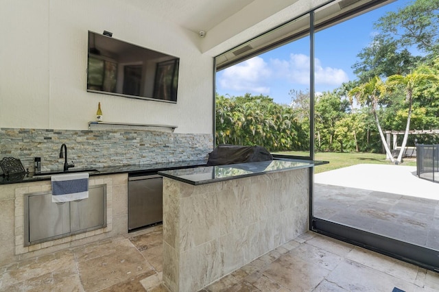 interior space featuring sink