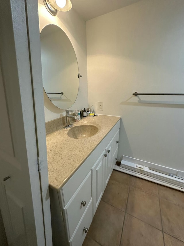 bathroom featuring vanity and tile patterned flooring