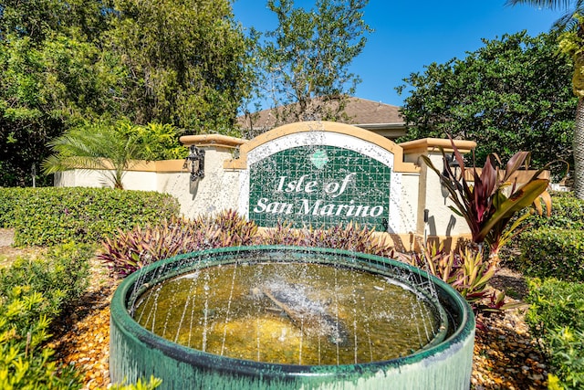 view of community sign