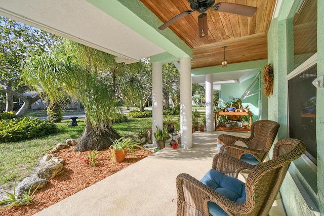 view of patio featuring covered porch