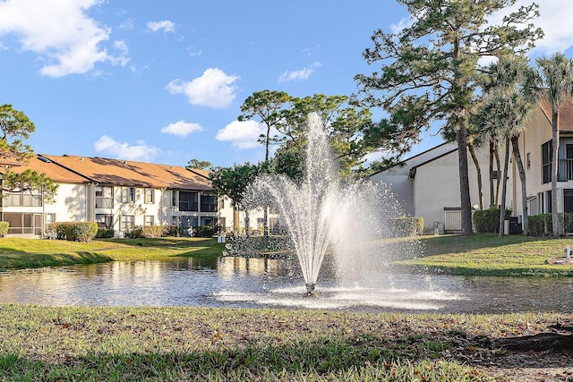 view of community featuring a water view