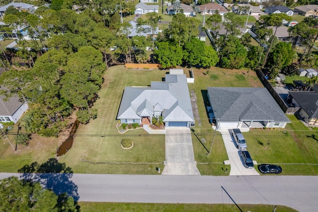 aerial view with a residential view