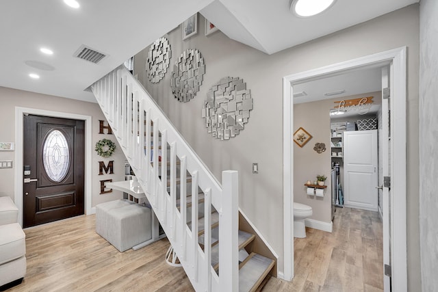 entrance foyer featuring light hardwood / wood-style floors