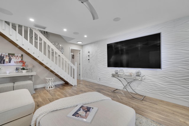 living room featuring hardwood / wood-style flooring