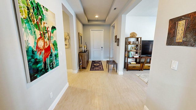 hall featuring light hardwood / wood-style floors