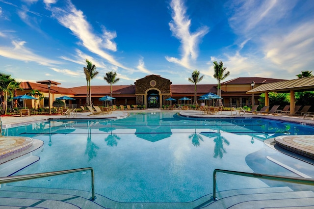 view of pool with a patio area