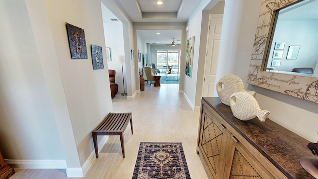 hallway featuring light hardwood / wood-style floors