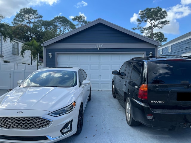 view of garage