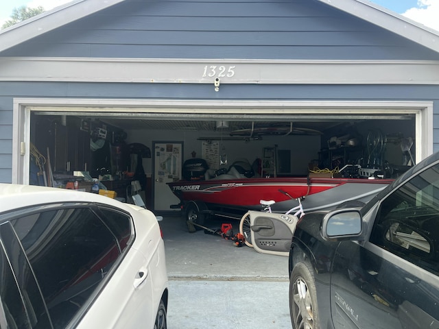 view of garage