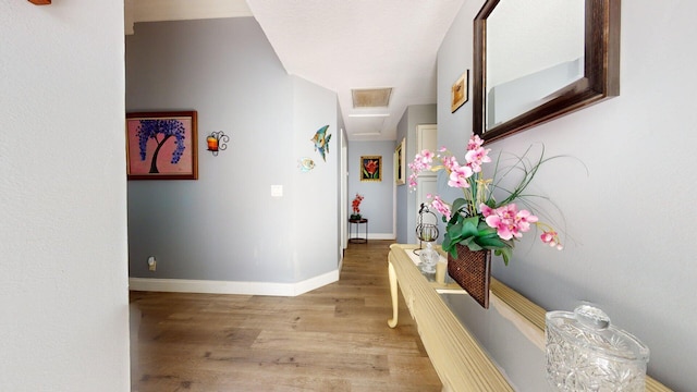 hall featuring light hardwood / wood-style floors