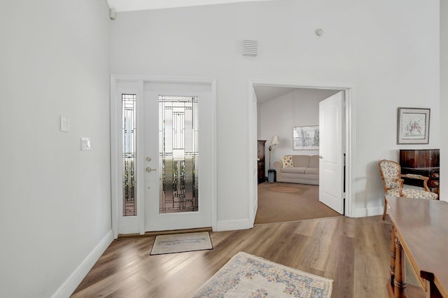 entrance foyer with wood-type flooring