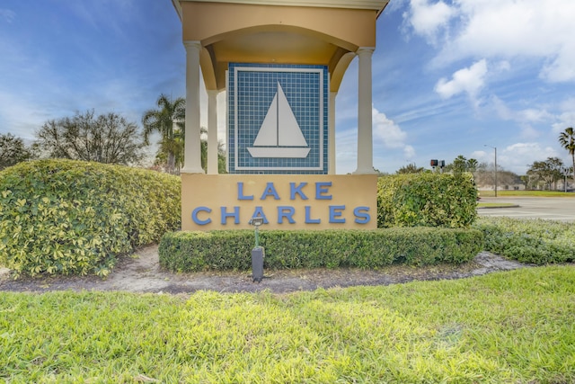 view of community sign