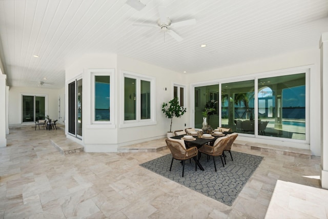 view of patio / terrace with ceiling fan