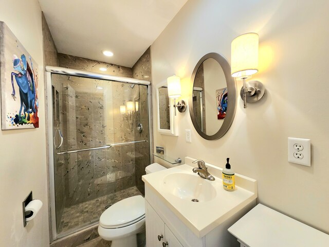 full bathroom with vanity, shower / bath combo, tile patterned floors, and toilet