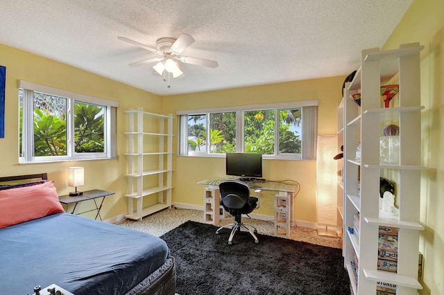 bedroom with a textured ceiling