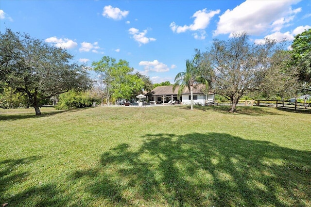 view of yard featuring fence