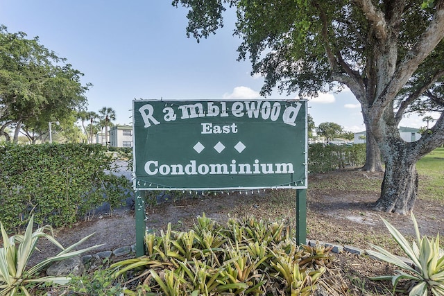 view of community sign