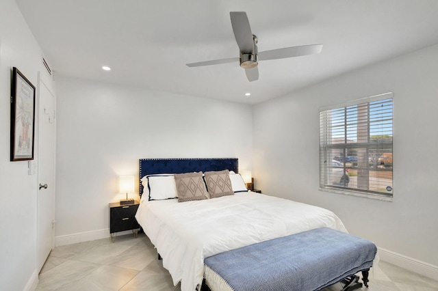 bedroom with ceiling fan