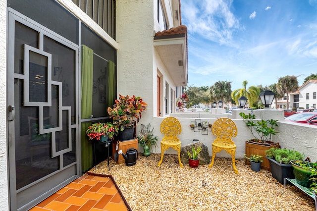 balcony with a residential view