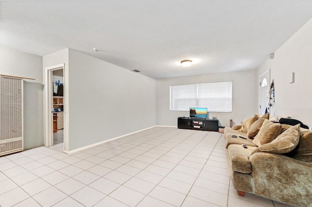 view of tiled living room