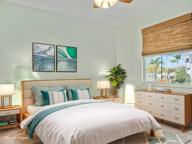 bedroom featuring a ceiling fan