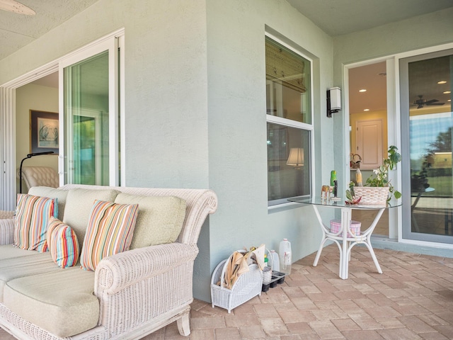 exterior space featuring outdoor lounge area