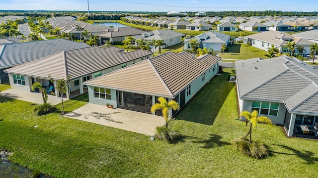 drone / aerial view with a residential view