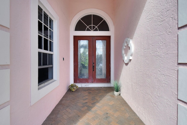 entrance to property with french doors