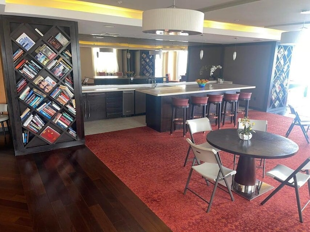 dining area featuring hardwood / wood-style flooring