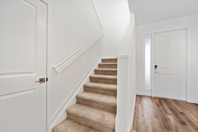 foyer entrance featuring wood-type flooring