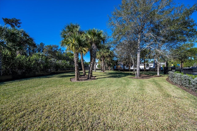 view of yard featuring fence