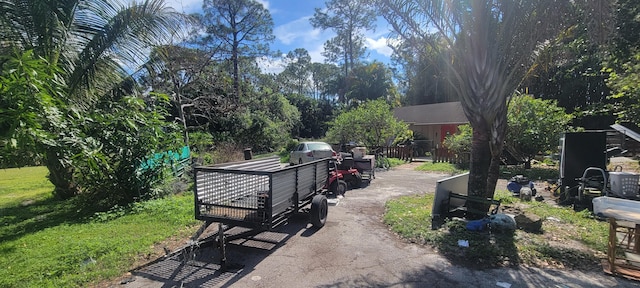 view of community featuring an outdoor structure