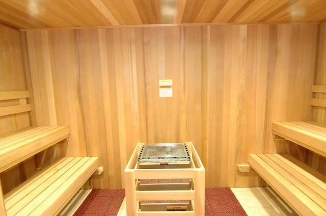 view of sauna