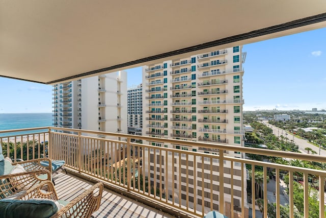 balcony with a water view