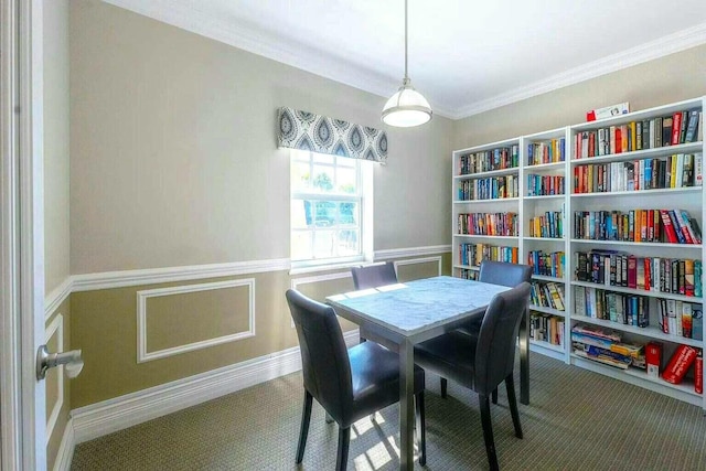 2871 N Ocean Blvd Unit F427, Boca Raton, FL 33431 - dining room with carpet floors and ornamental molding