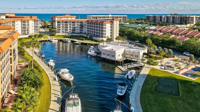 2871 N Ocean Blvd Unit F427, Boca Raton, FL 33431 - aerial view of a large body of water and apartment complex