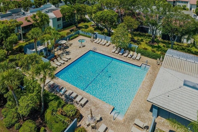 view of pool with a patio area