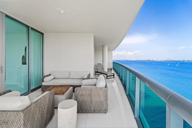 balcony with a water view