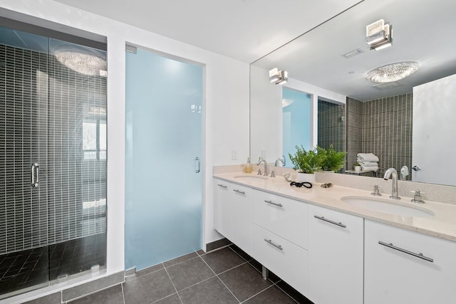 tiled bedroom featuring access to exterior, floor to ceiling windows, and a water view