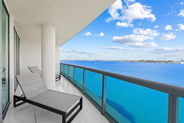 balcony with a water view