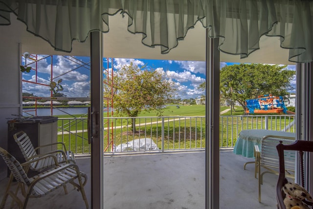 view of patio / terrace with a balcony