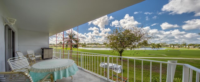 balcony with a water view