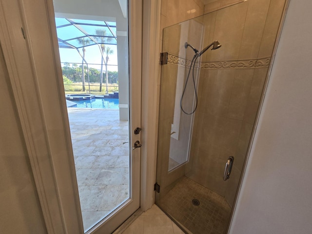 bathroom featuring an enclosed shower