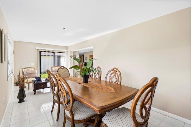 view of tiled dining area